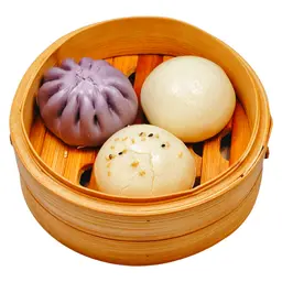 Mixed taro, custard & lotus buns